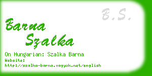 barna szalka business card